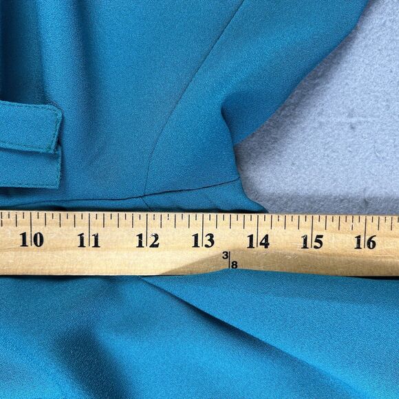 Valerie Villacampa Pleated Lantern Trousers Women’s 1 Blue Green Belted Wide Leg - Picture 6 of 16